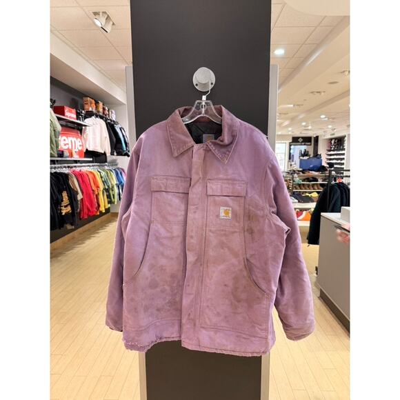 Women's Y2K Carhartt Vintage Quilted Lined Arctic Jacket Plum Purple Pink Chore - Picture 1 of 6